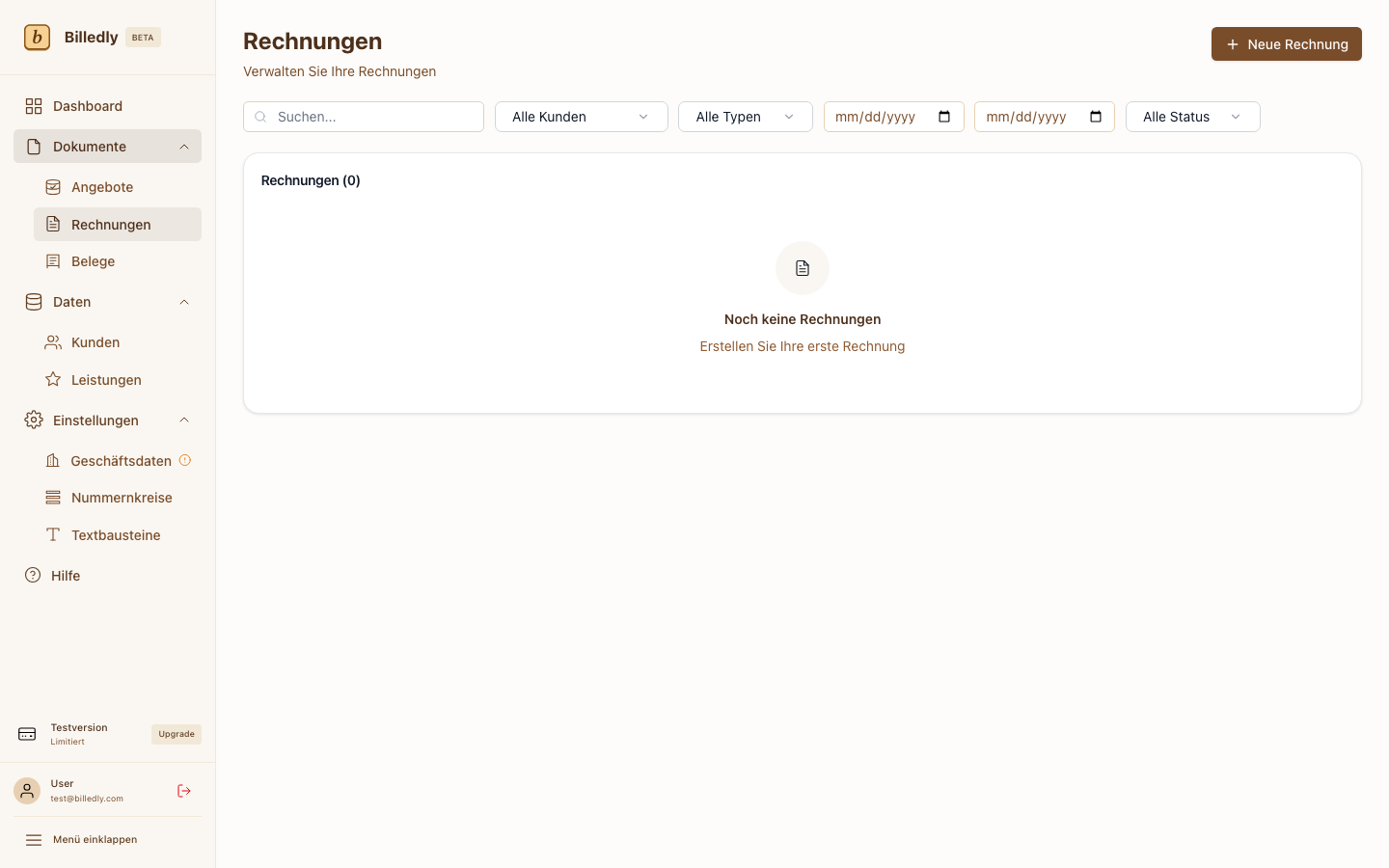 Rechnungen – Liste